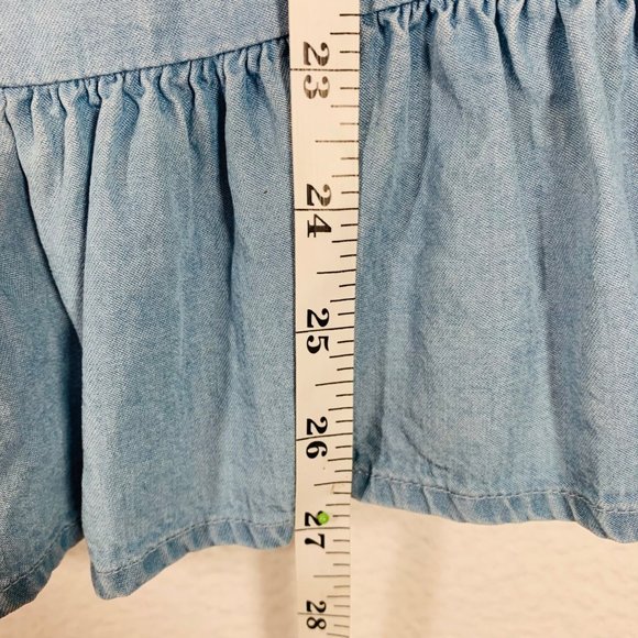 a.n.a. Womens Chambray Tank Top Ruffle Hem Size L Lace Up Back Adjustable Strap - Picture 10 of 10